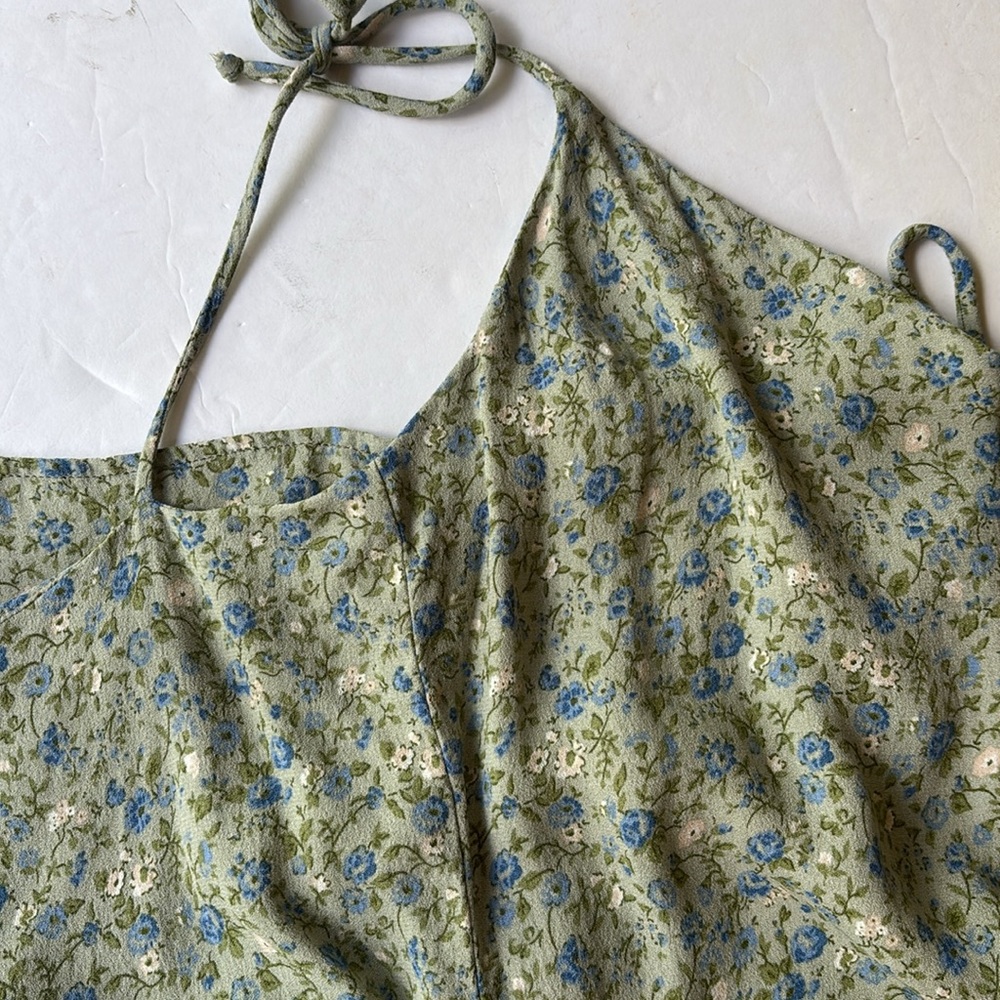 Reformation Chandler Floral Mini Dress Small
Green Blue Sage Sexy Short Bow 2 4 - Picture 13 of 17